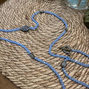 Heidi Daus Long Beaded Toggle Necklace with Swarovski Crystals